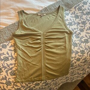Gimmicks by BKE Olive Ruched Tank Top